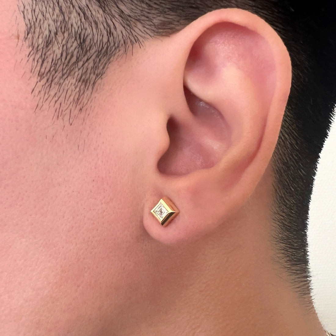 Carre Diamond Stud Earring