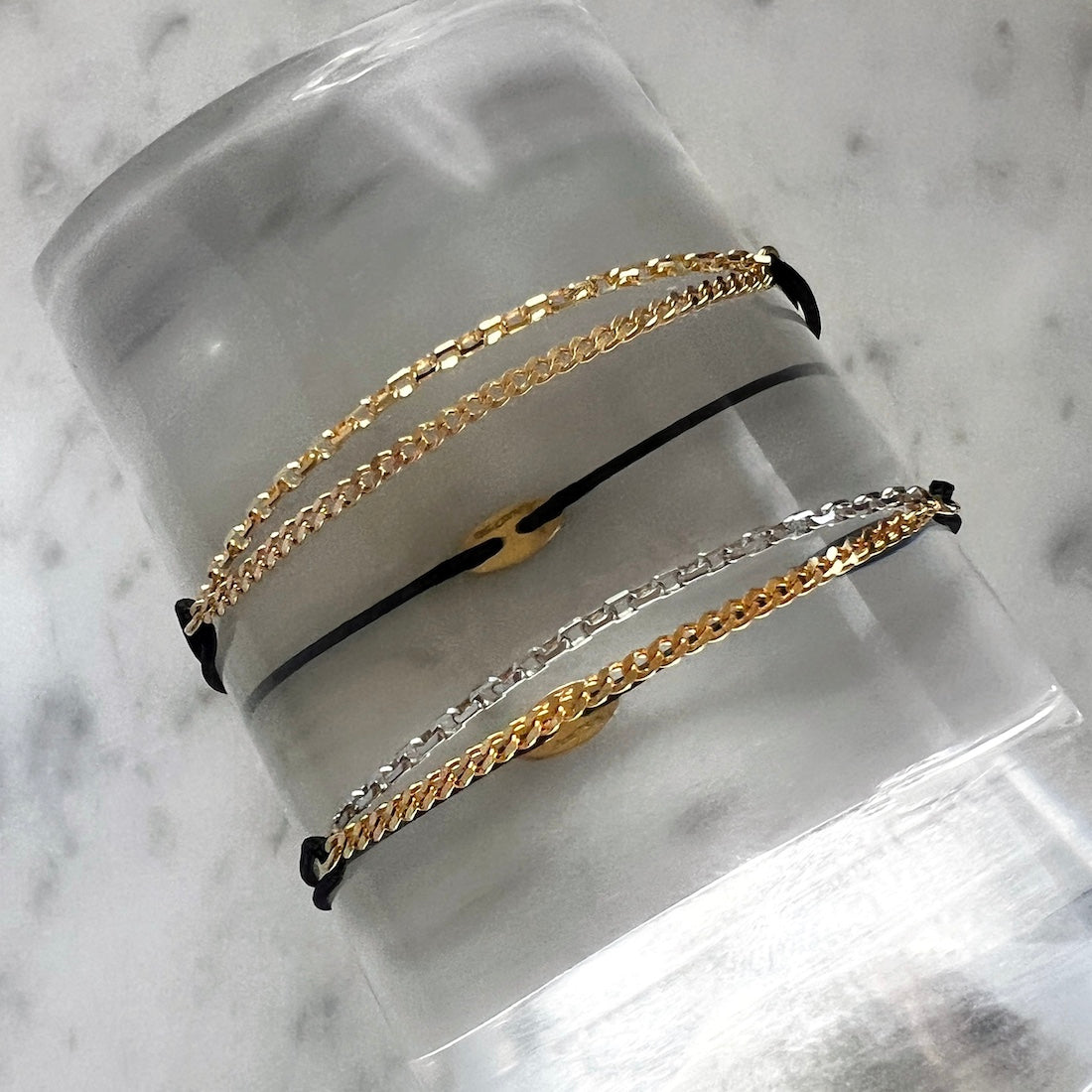 Double Chain Cord Bracelet