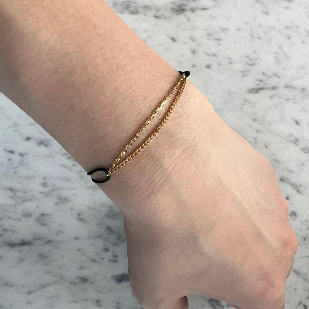 Double Chain Cord Bracelet