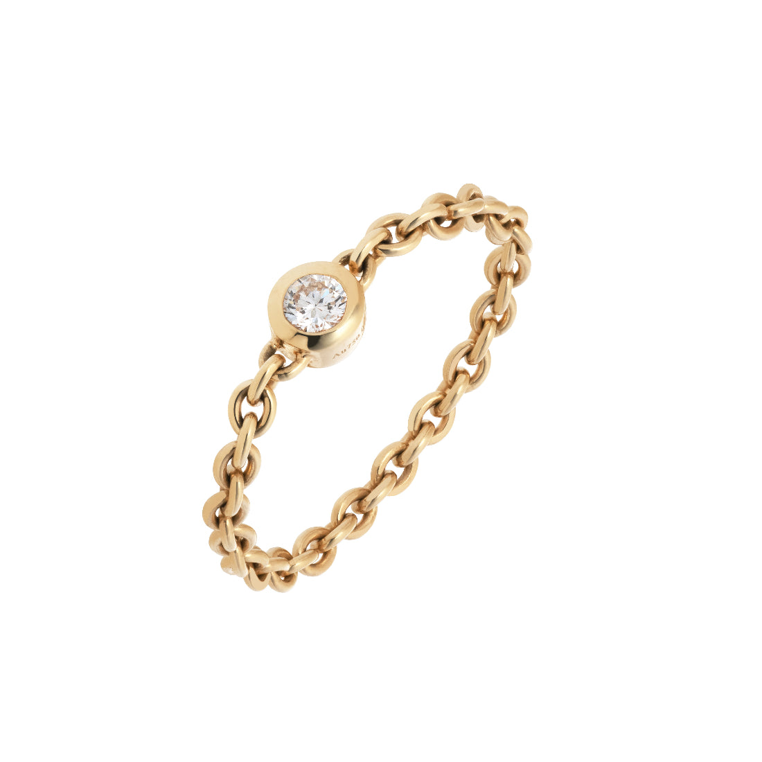 Small Anchor Chain Solitaire Ring