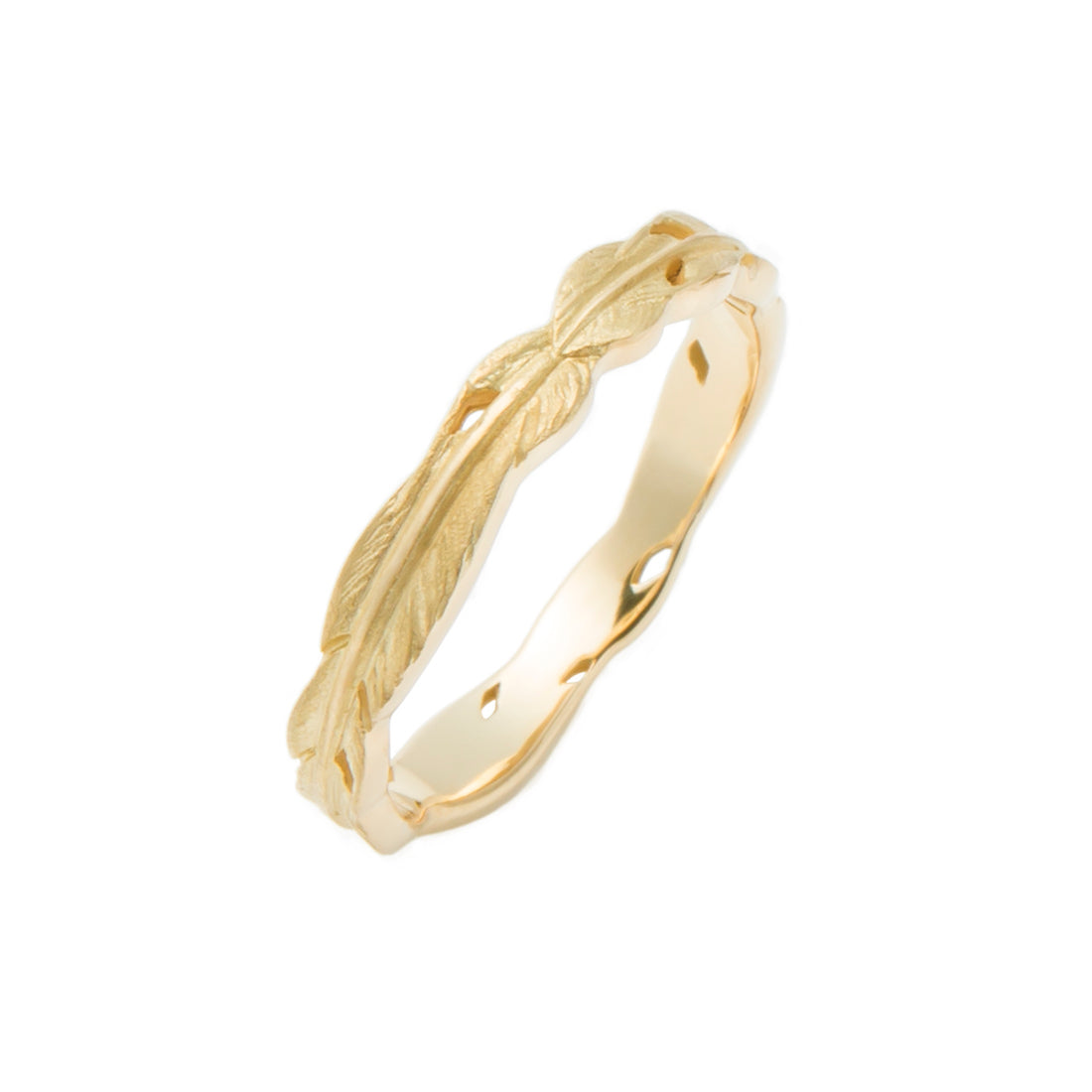 18K Ring リング 羽 フェザー イエローゴールド