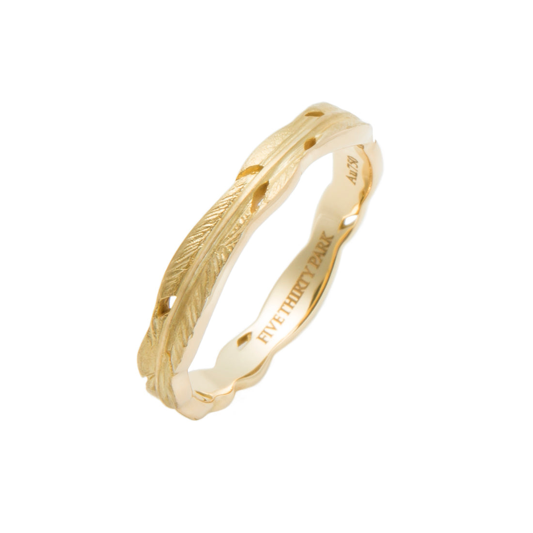 18K Ring リング 羽 フェザー イエローゴールド