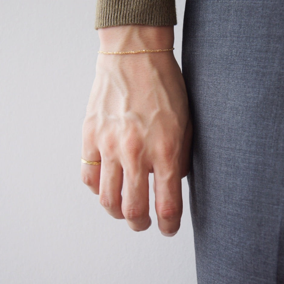 18K Ring リング 羽 フェザー イエローゴールド 着用