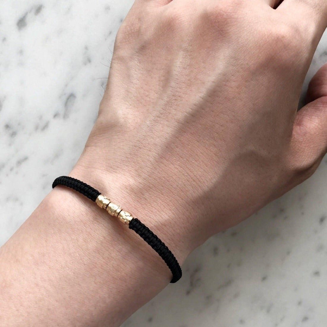 10K コードブレスレット Three Block 着用写真