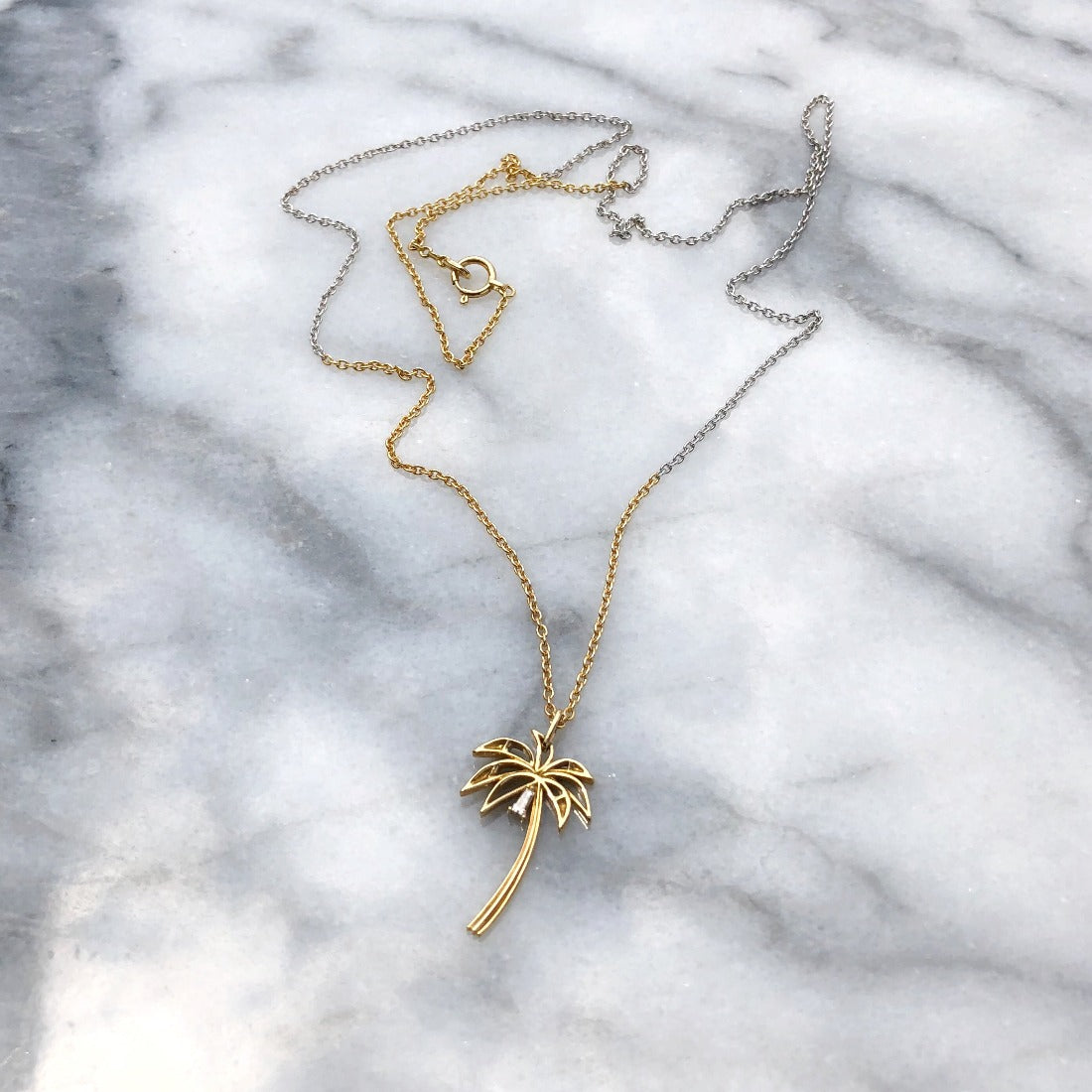 18K Palm Tree パームツリー Necklace ネックレス diamond ダイアモンド combination コンビネーション18K Palm Tree パームツリー Necklace ネックレス diamond ダイアモンド combination コンビネーション