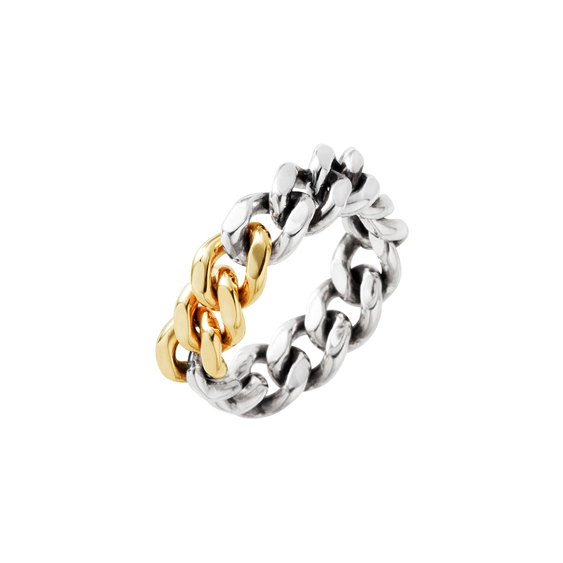 silver925 シルバー925 K18 Combination コンビネーション Curb Chain カーブチェーン Ring チェーンリング