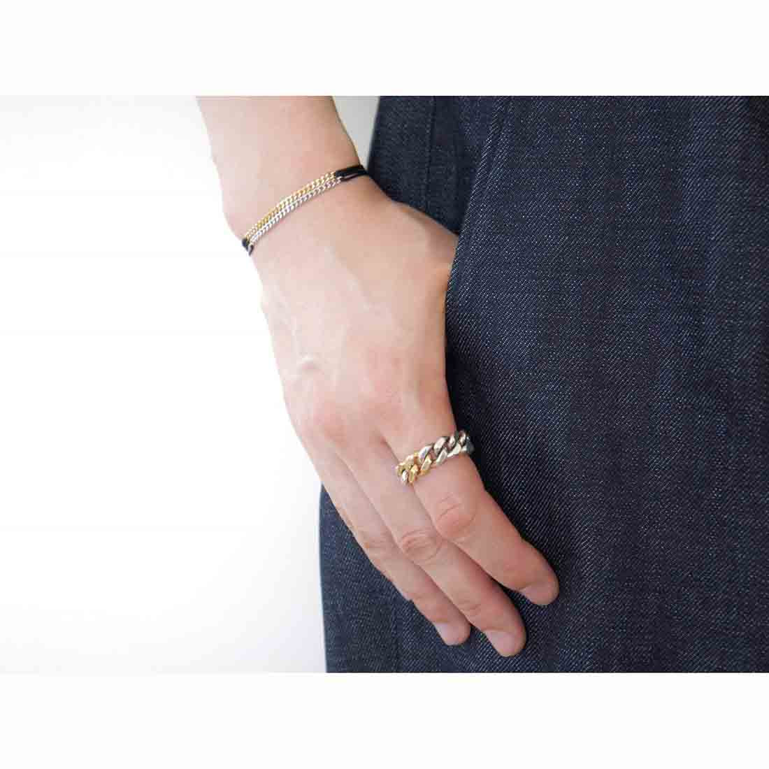 K10 Curb Chain カーブチェーン Cord Bracelet コードブレスレット コーディネート