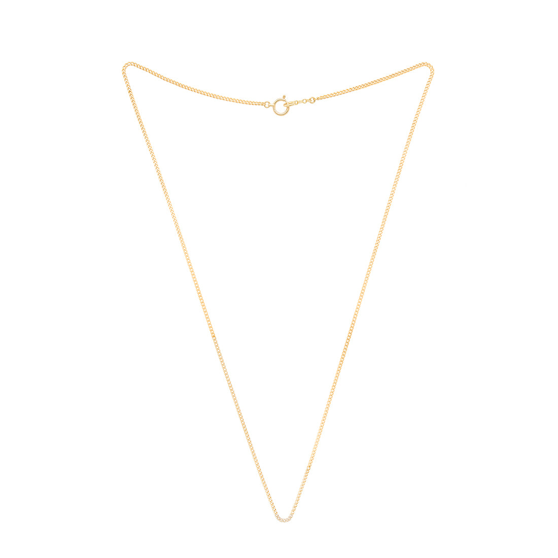 18K イエローゴールド Curb Chain カーブチェーン Necklace ネックレス