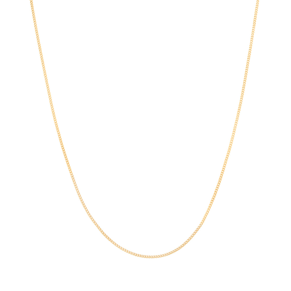 18K イエローゴールド Curb Chain カーブチェーン Necklace ネックレス