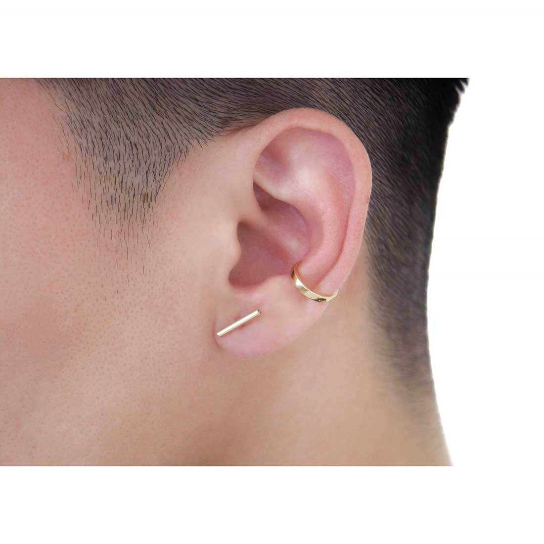 18K 片耳ピアス イエローゴールド Black Diamond 着用 long