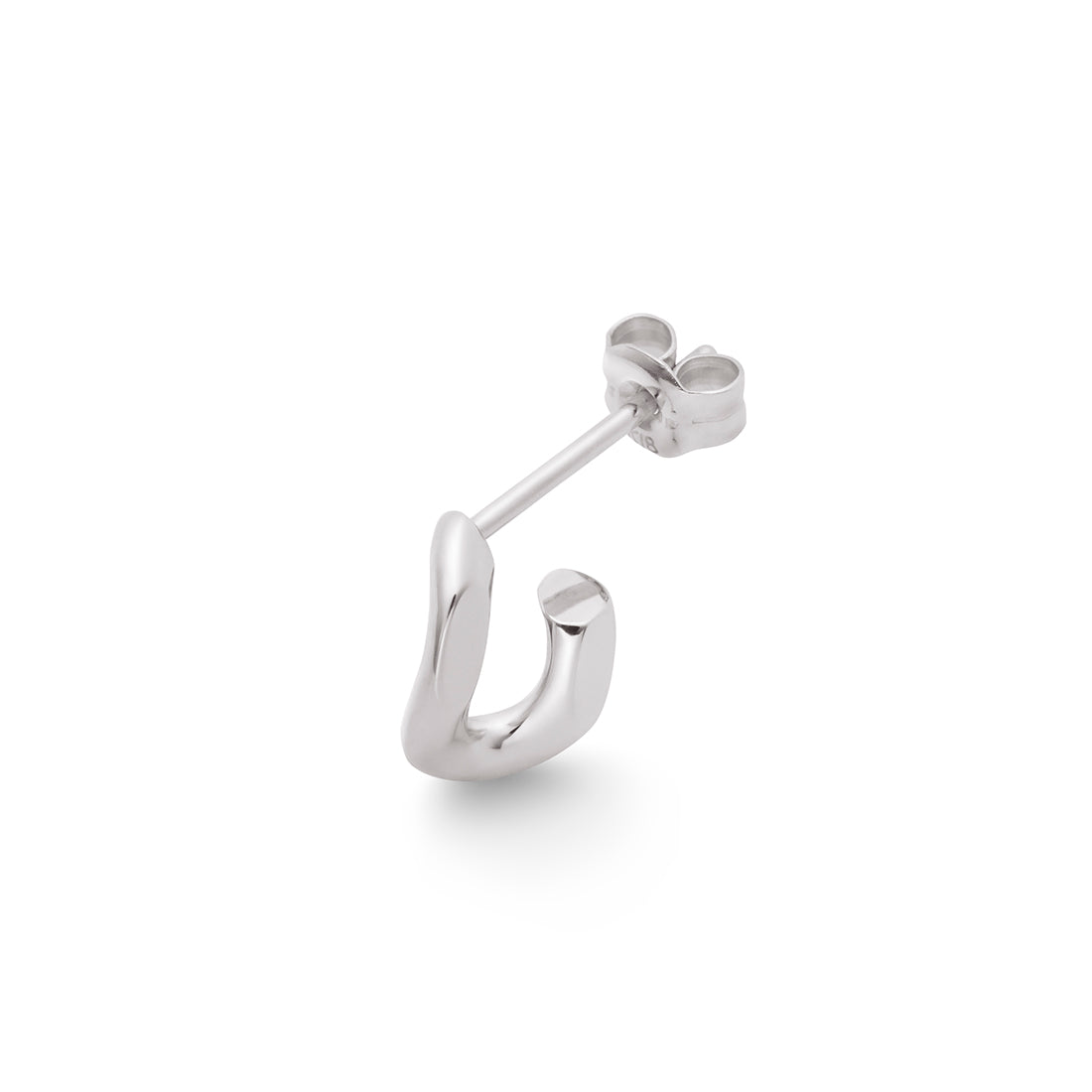 18K ホワイトゴールド 片耳ピアス 左用 Sサイズ