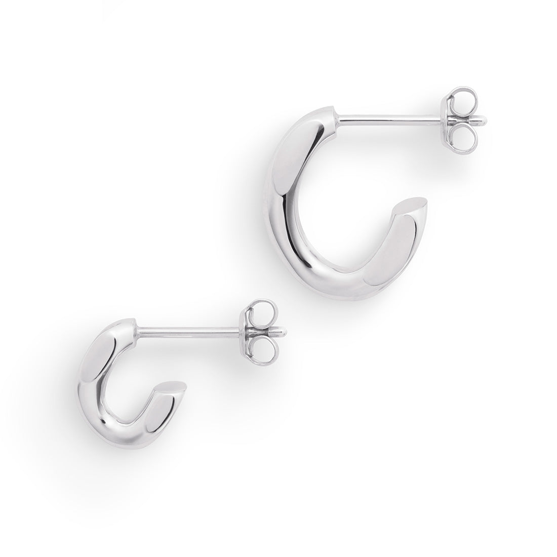 18K ホワイトゴールド 片耳ピアス 左用 Sサイズ