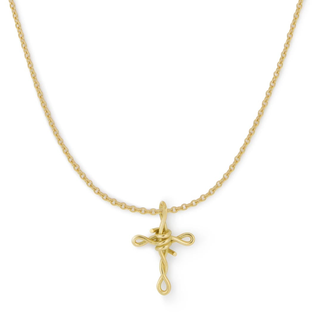 18K イエローゴールド クロスネックレス Cross Necklace