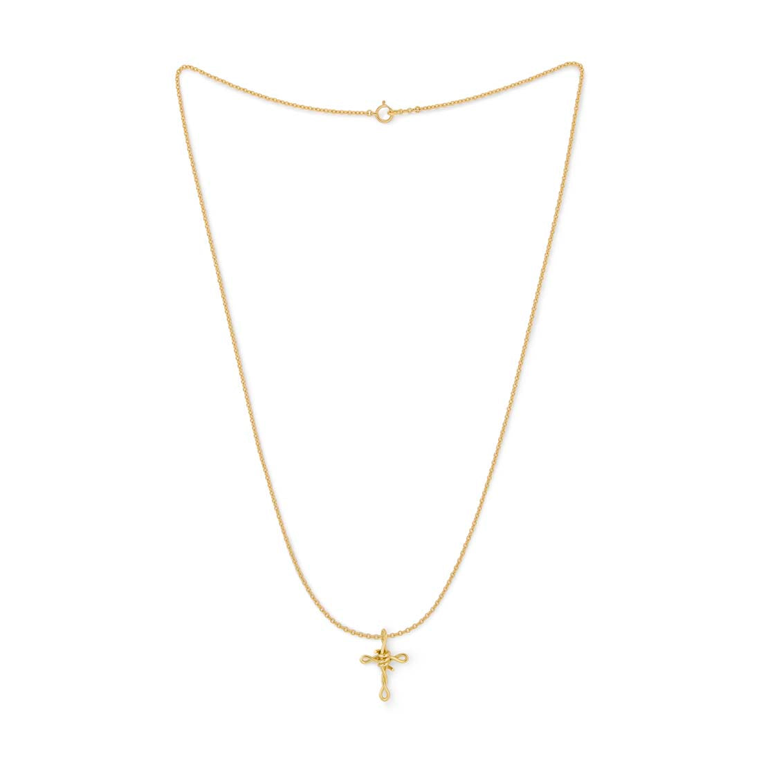 18K イエローゴールド クロスネックレス Cross Necklace