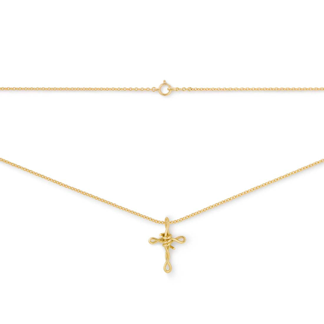 18K イエローゴールド クロスネックレス Cross Necklace
