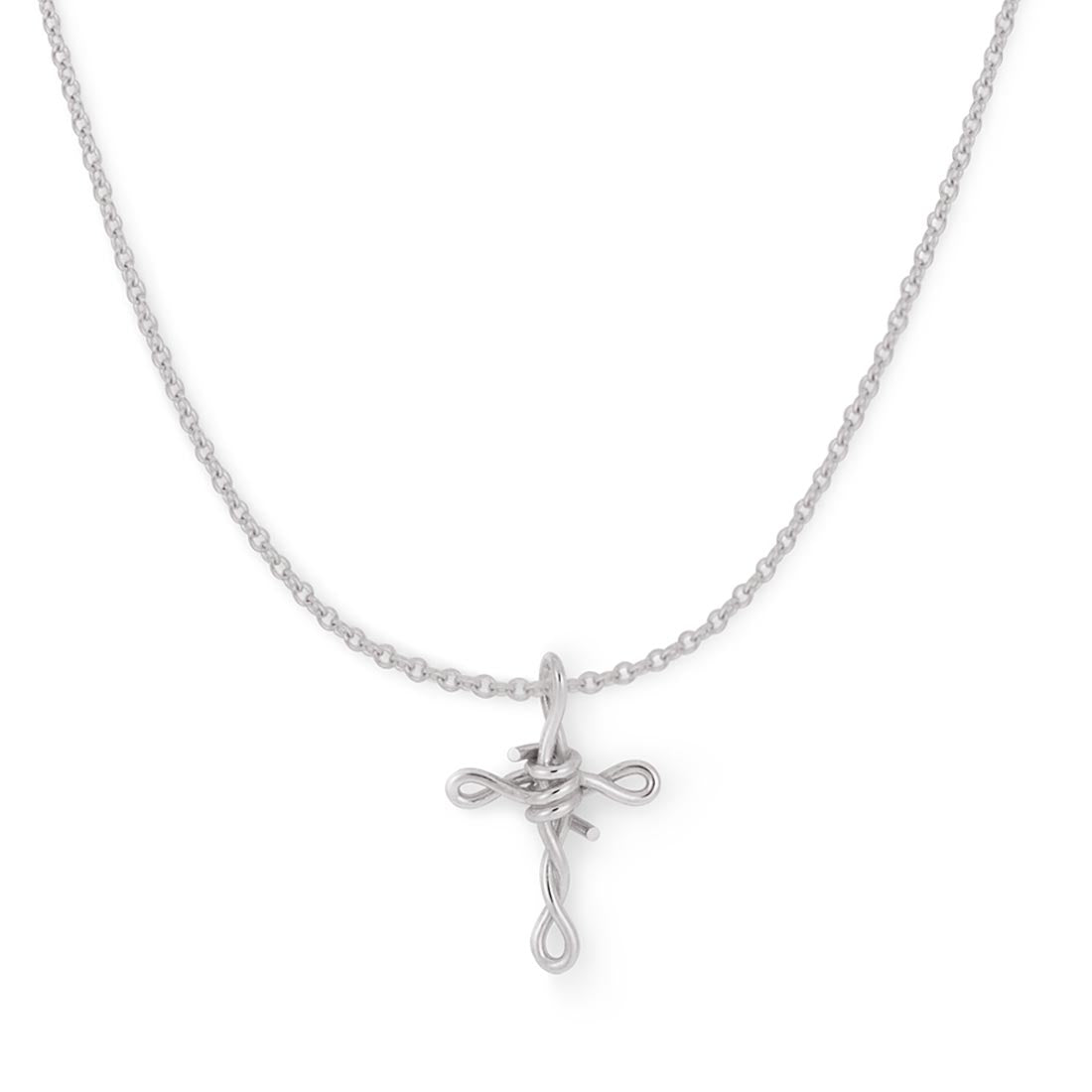 18K ホワイトゴールド クロスネックレス Cross Necklace