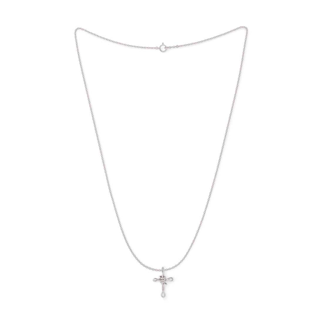 18K ホワイトゴールド クロスネックレス Cross Necklace