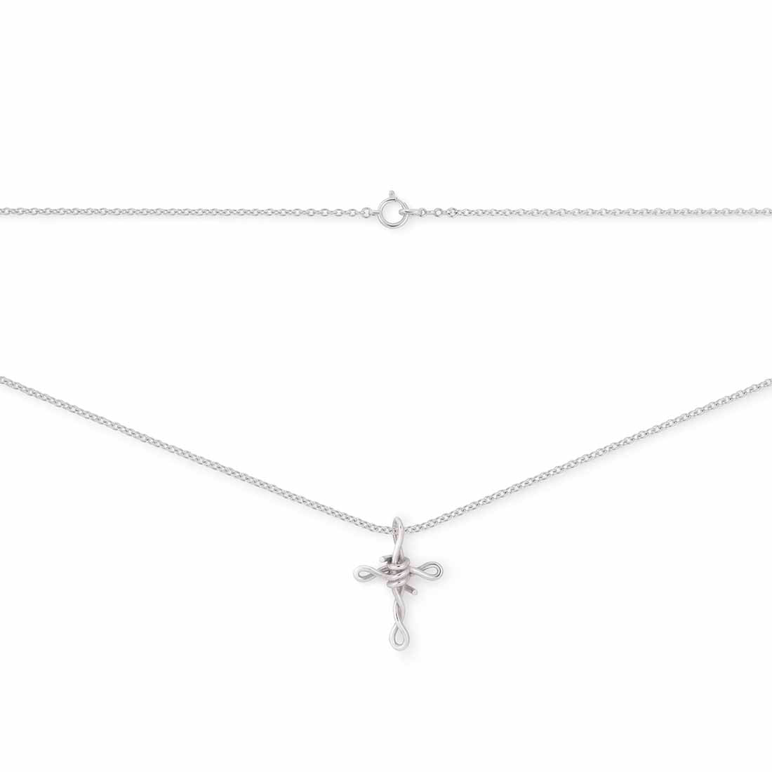 18K ホワイトゴールド クロスネックレス Cross Necklace