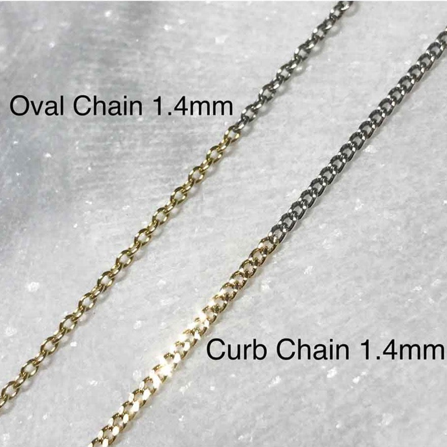 18K Oval Chain オーバルチェーン Combination コンビネーション Necklace ネックレス 比較写真