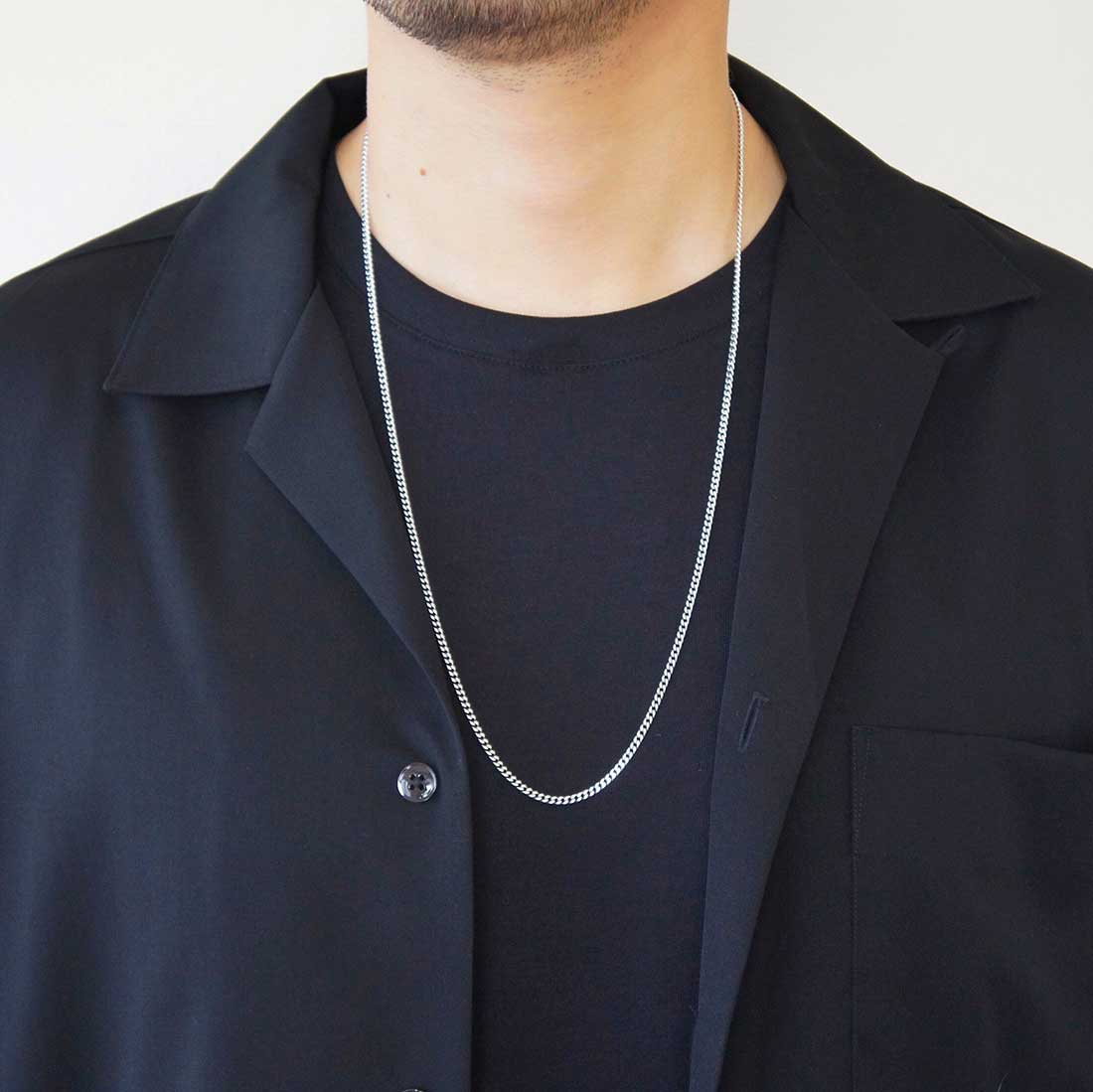silver925 シルバー925 Necklace ネックレス Curb Chain カーブチェーン 着用
