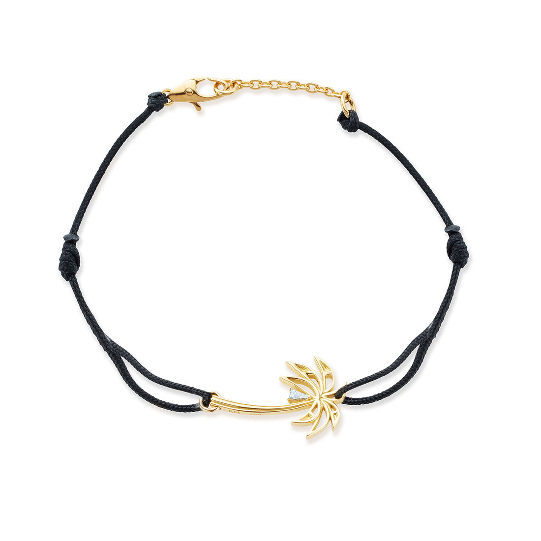 18K Cord Bracelet コードブレスレットPalm Tree パームツリー ヤシの木 Dismondo ダイアモンドイエローゴールド