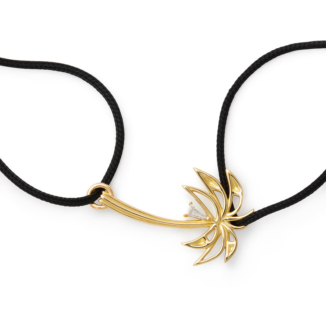 18K Cord Bracelet コードブレスレットPalm Tree パームツリー ヤシの木 Dismondo ダイアモンドイエローゴールド