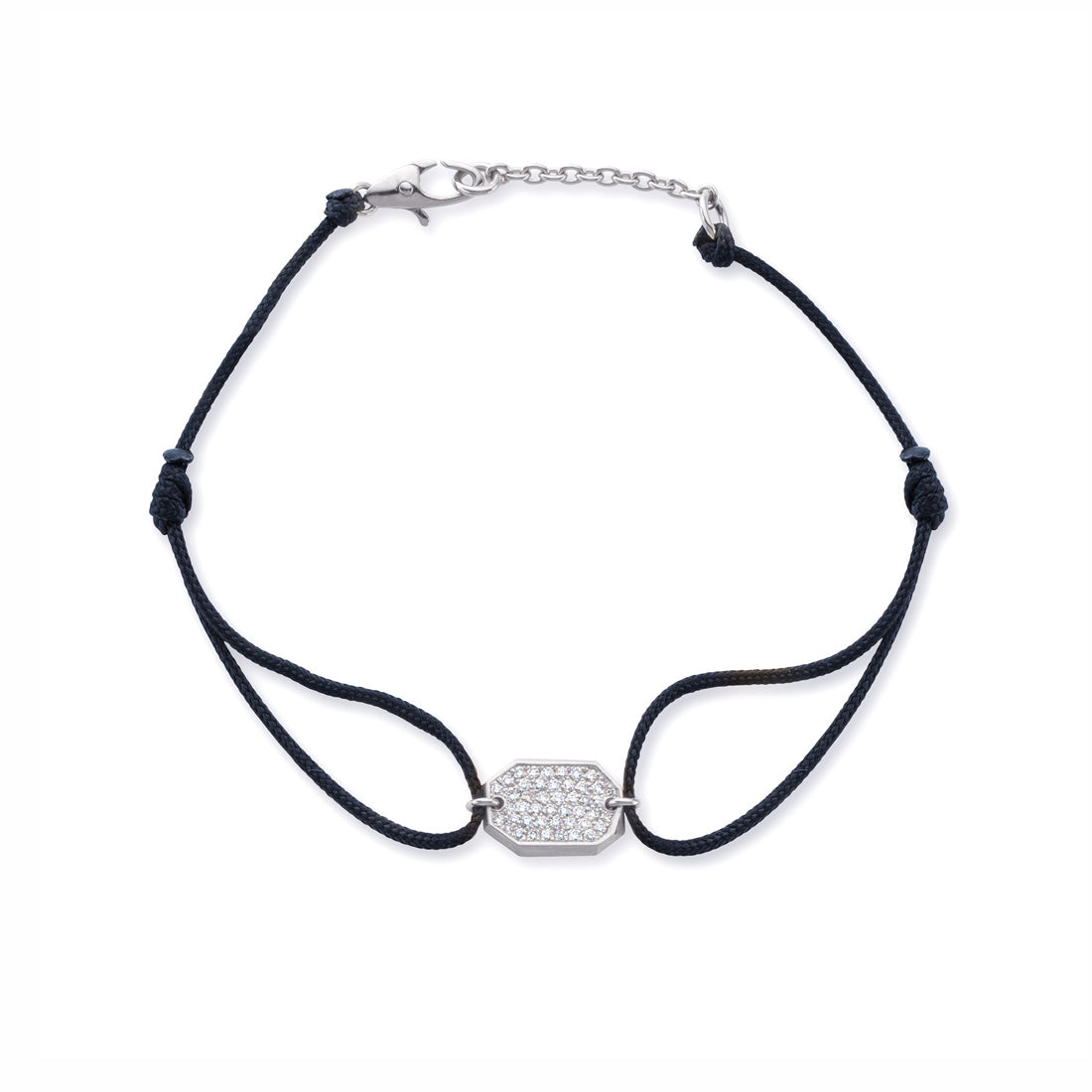 18K ホワイトゴールド ダイア diamond Crystal クリスタル Cord Bracelet コードブレスレット