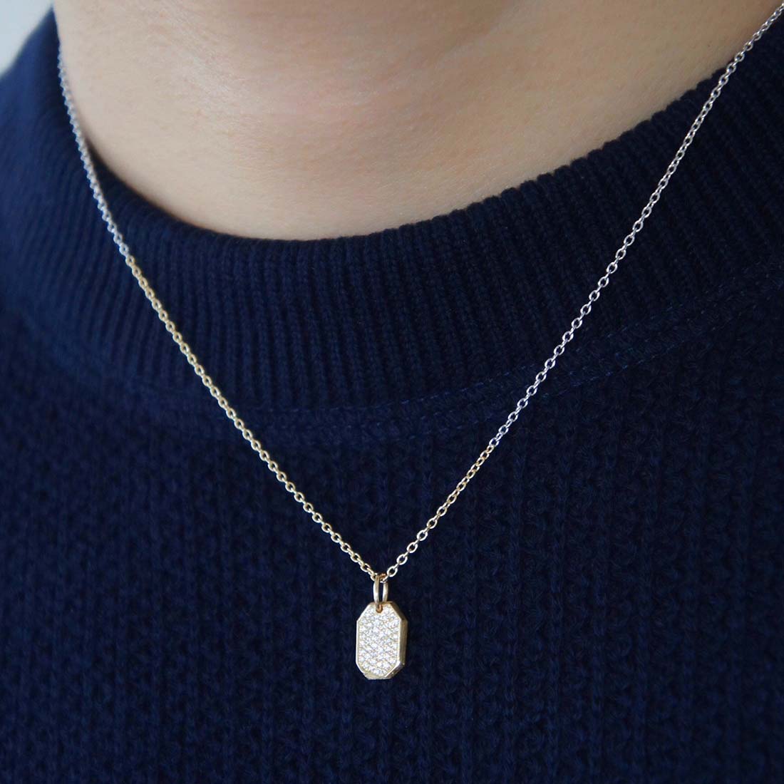 18K イエローゴールド Charm チャーム ダイア diamond Crystal クリスタル 着用