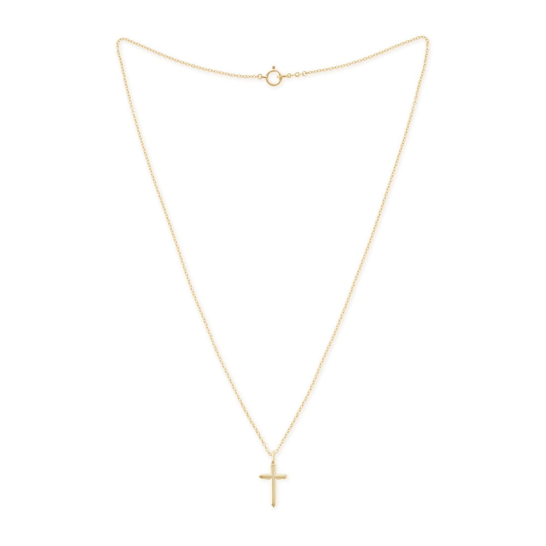 18K イエローゴールド ネックレス Necklace Crystal Cross クリスタルクロス