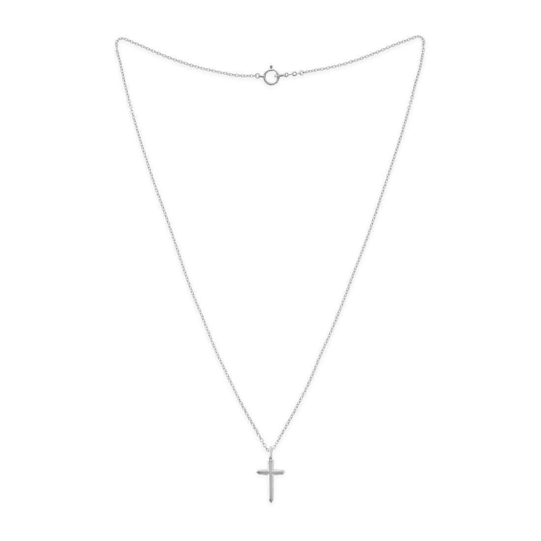 18K ホワイトゴールド ネックレス Necklace Crystal Cross クリスタルクロス