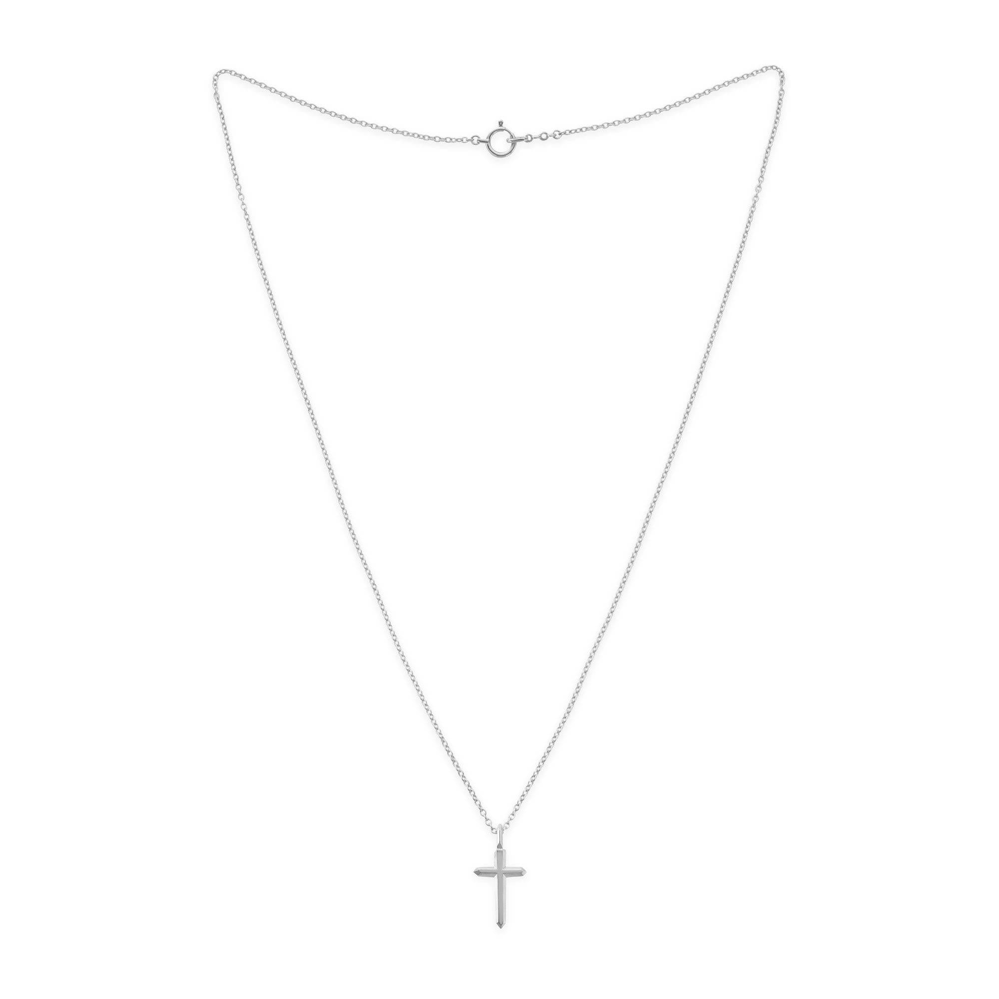 18K ホワイトゴールド ネックレス Necklace Crystal Cross クリスタルクロス