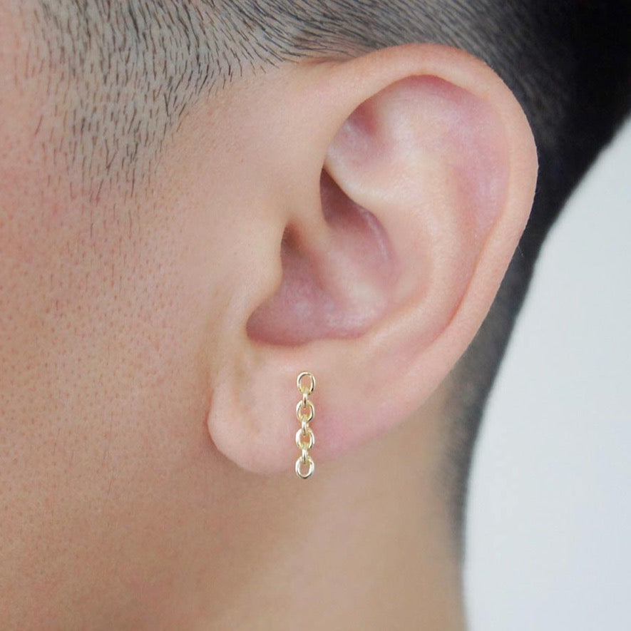 18K Anchor Chain ピアス short  片耳ピアス 着用