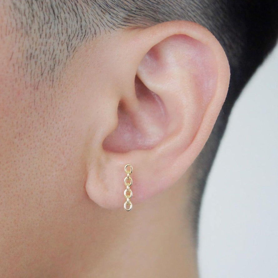 18K Anchor Chain ピアス short  片耳ピアス ホワイトゴールド 着用