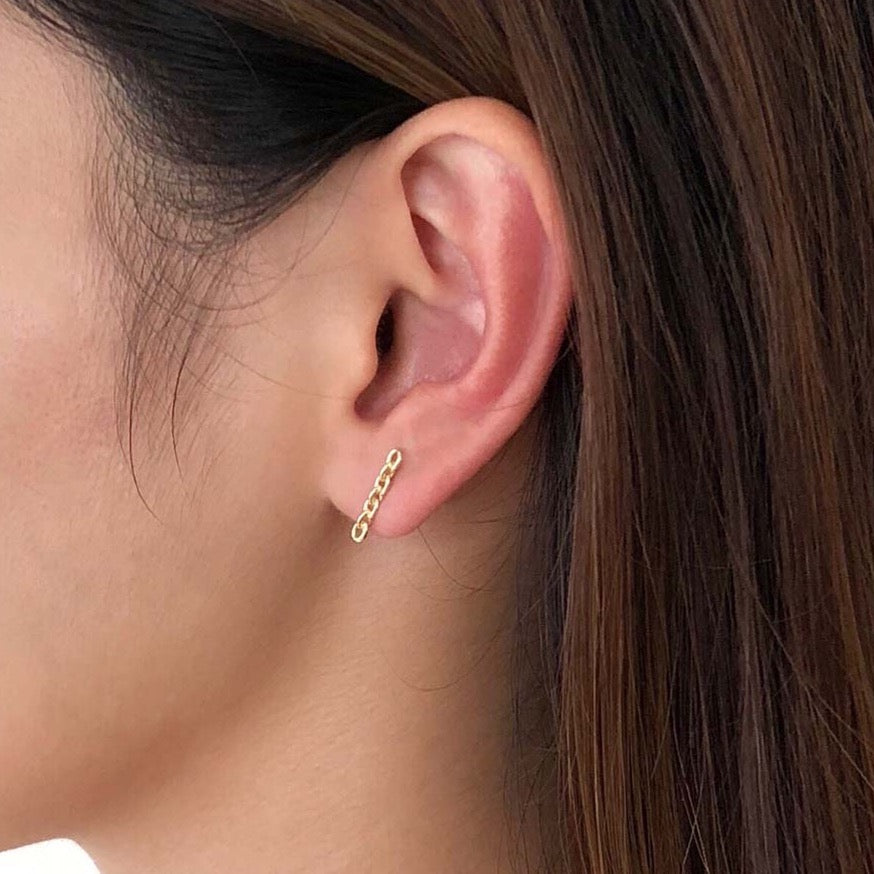 18K Anchor Chain ピアス short  片耳ピアス 着用