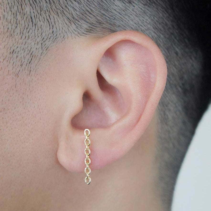 18K Anchor Chain ピアス long 着用