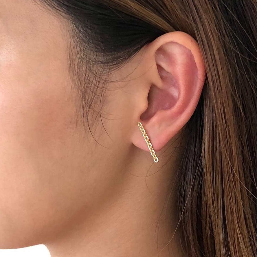 18K Anchor Chain ピアス long 着用