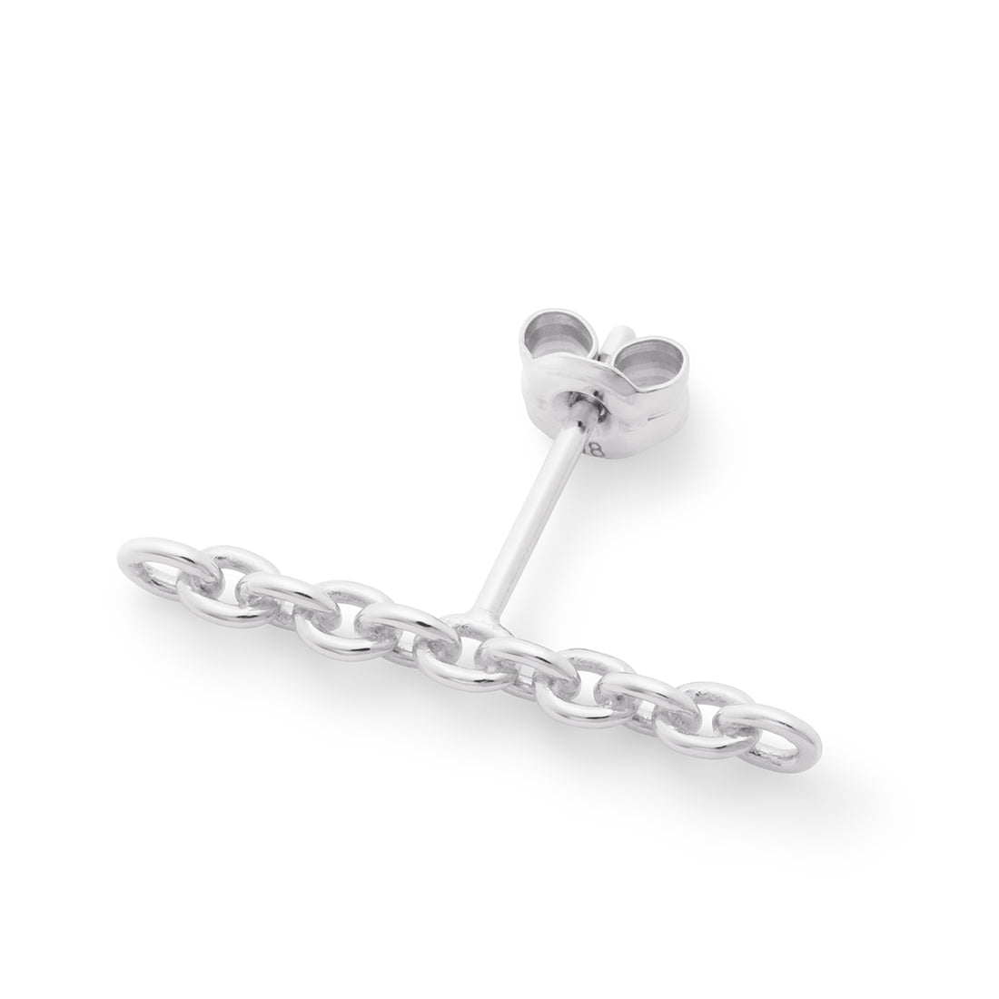 18K ホワイトゴールド Anchor Chain ピアス long