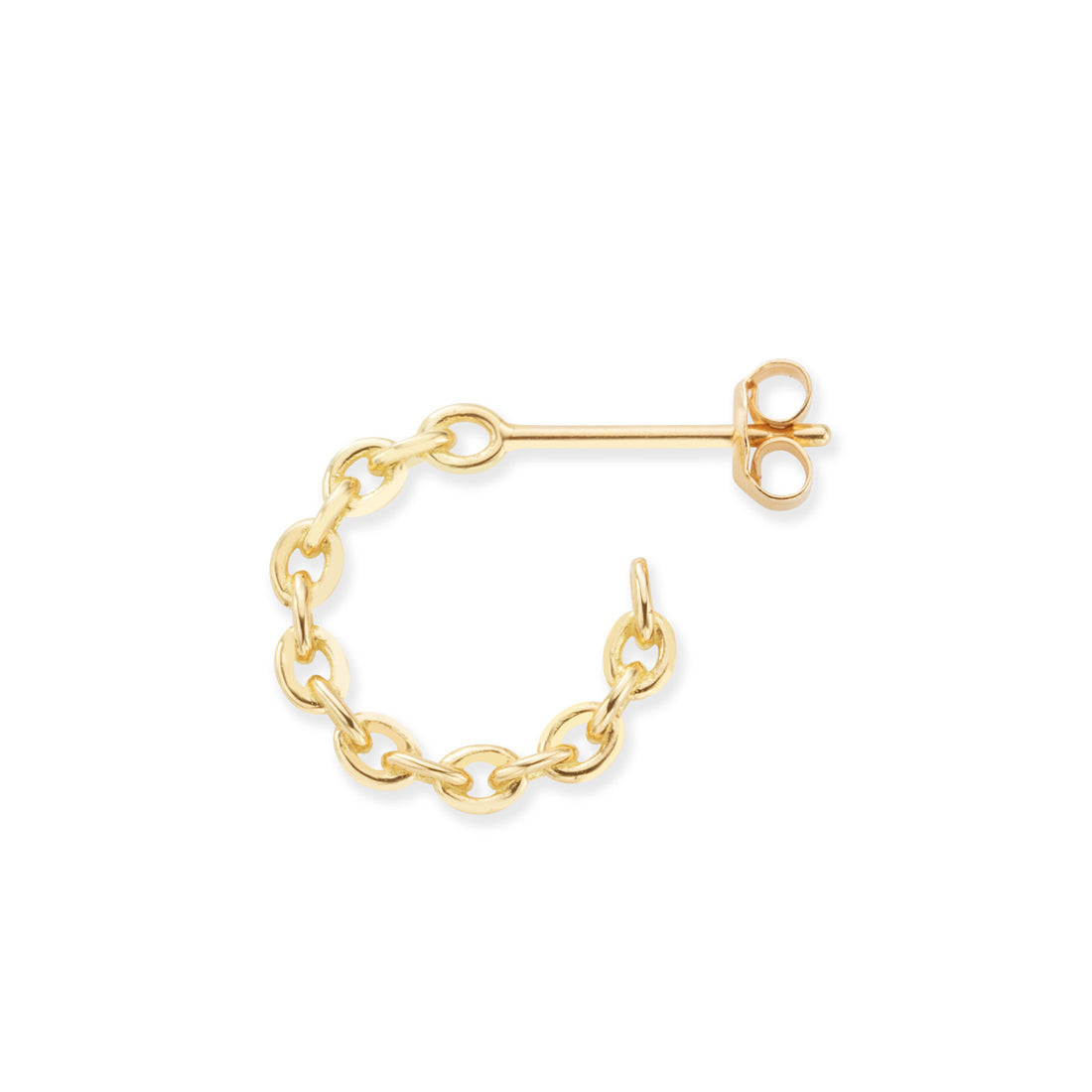 18K Anchor Chain 片耳ピアス フープピアス Mサイズ