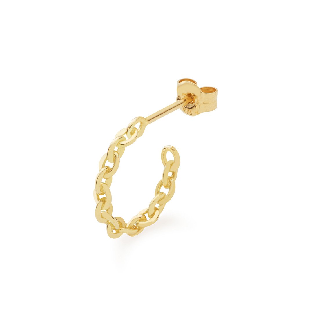 18K Anchor Chain 片耳ピアス フープピアス Mサイズ