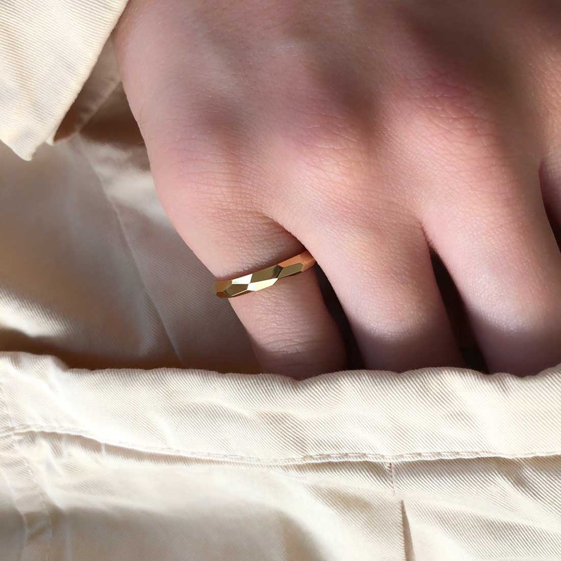 K18 リング Ring 着用 3mm