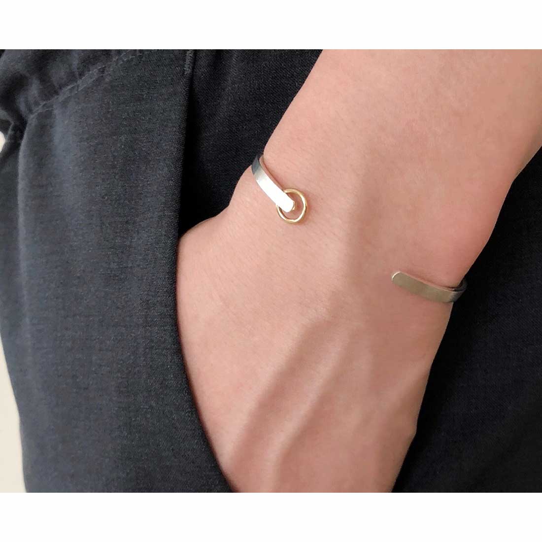 silver シルバー バングル 3.5mm 着用写真