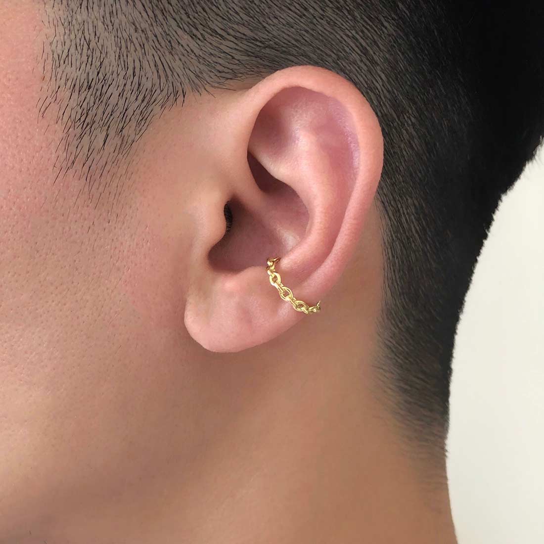 18K イヤーカフ Ear Cuff Anchor Chain 着用