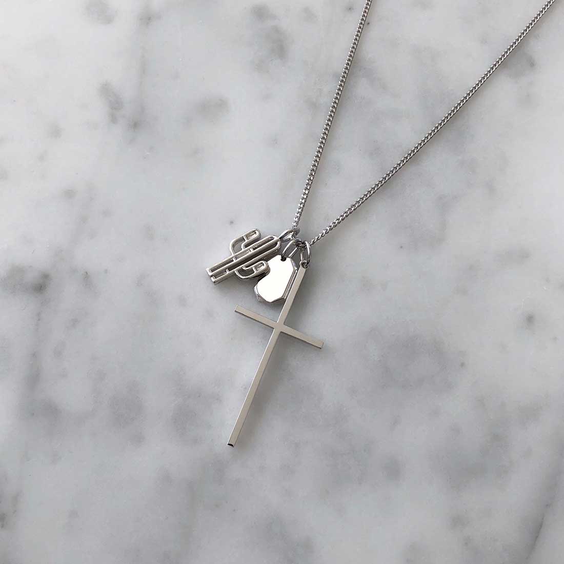 18K 片耳ピアス ホワイトゴールド Cross クロス Charm チャーム