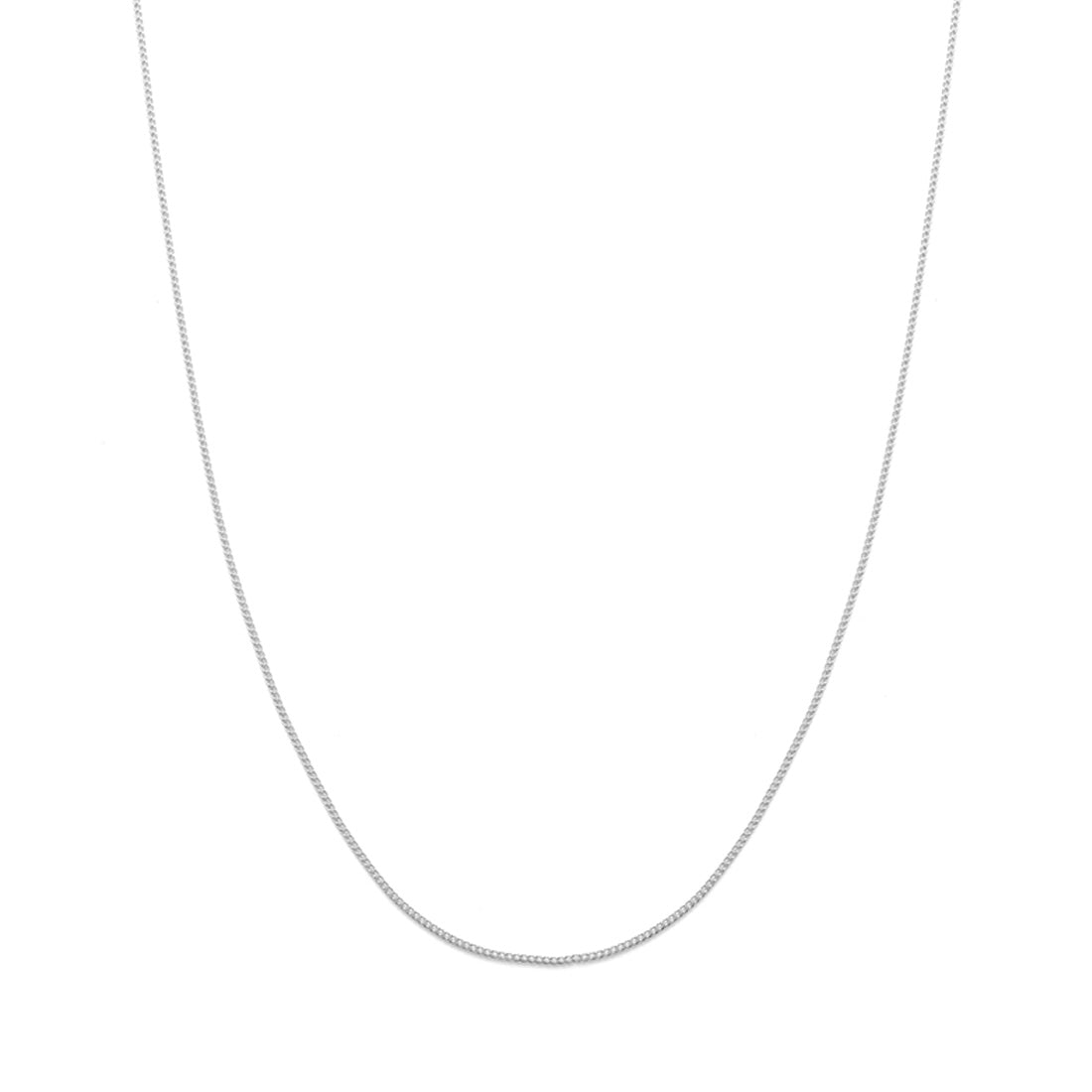 18K　ホワイトゴールド　Curb Chain　カーブチェーン　Necklace　ネックレス