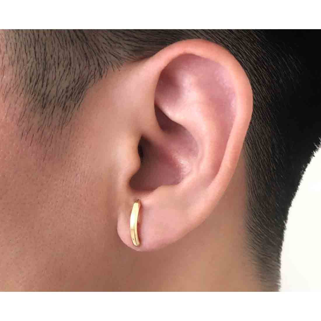 18K イエローゴールド Crystal クリスタル 片耳ピアス 着用