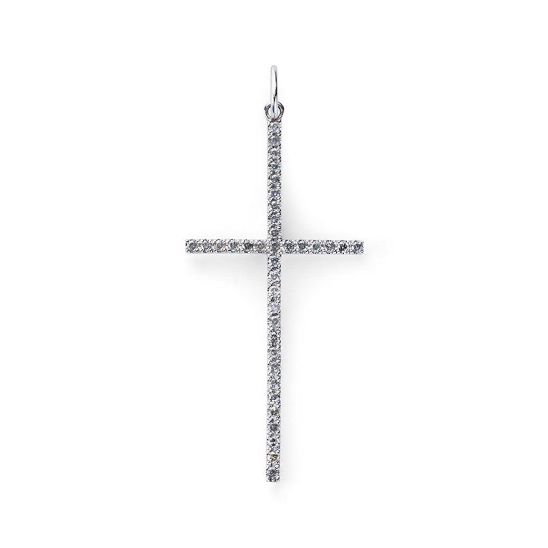 18K Gray Diamond グレーダイアモンド Cross クロス Charm チャーム ホワイトゴールド
