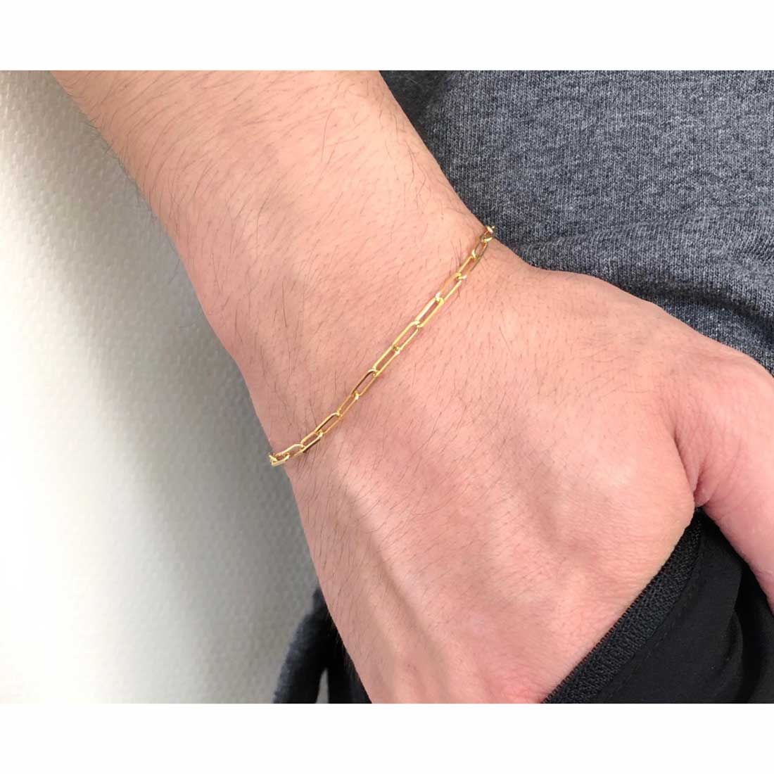 18K Bracelet ブレスレット Long Link Chain ロングリンクチェーン イエローゴールド 着用
