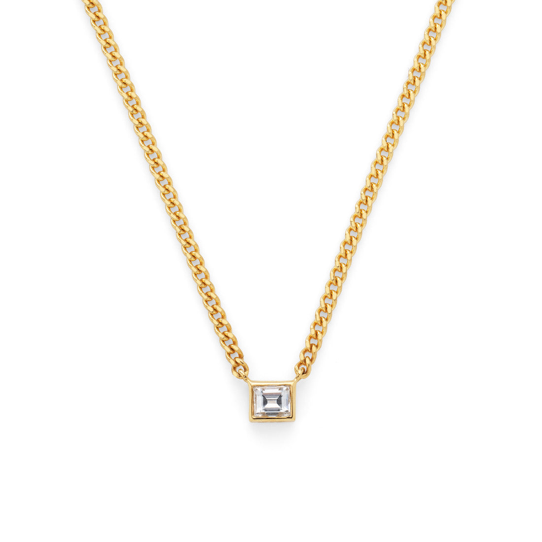18K イエローゴールド Curb Chain カーブチェーン Necklace ネックレス Diamond ダイア