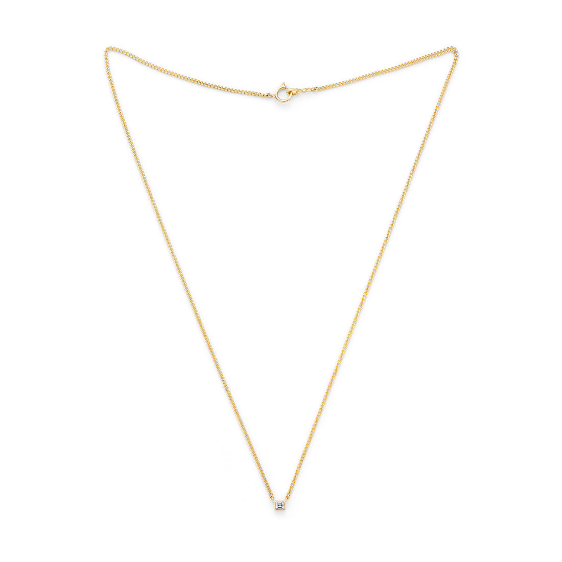 18K イエローゴールド Curb Chain カーブチェーン Necklace ネックレス Diamond ダイア