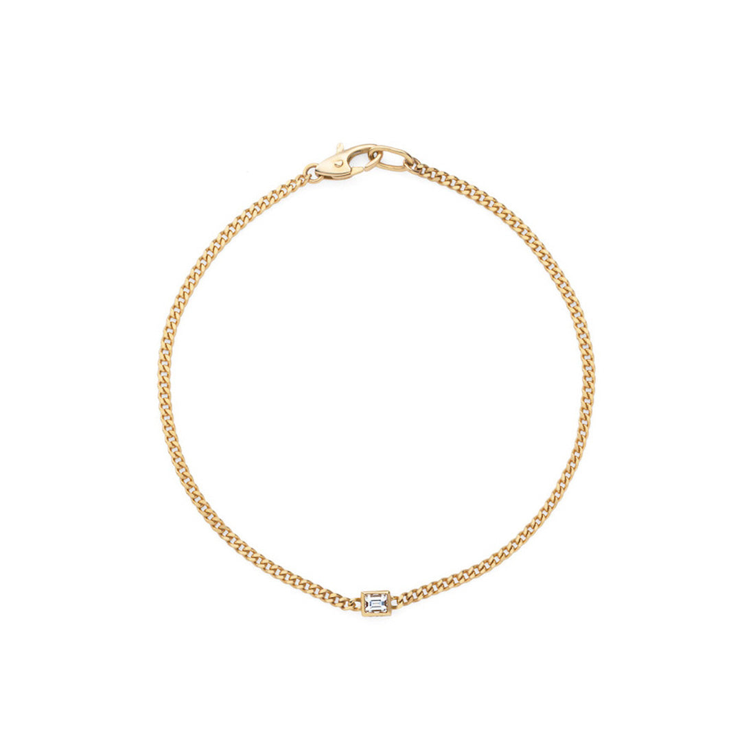 18K イエローゴールド Curb Chain カーブチェーン Bracelet ブレスレット Diamond ダイア